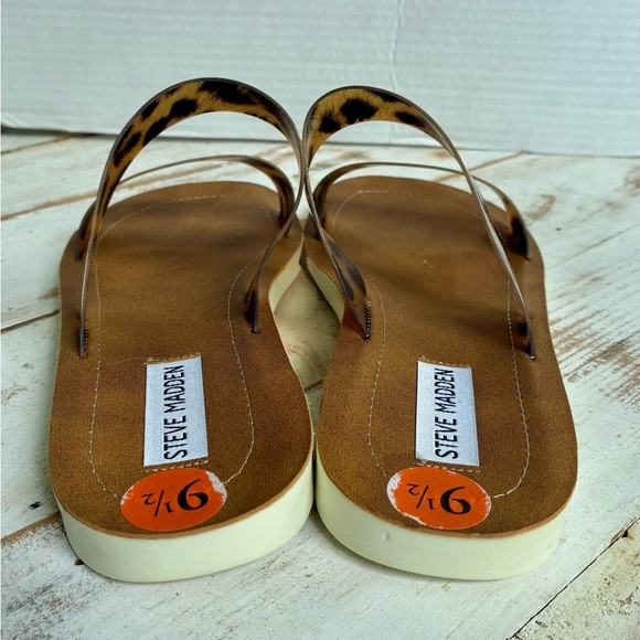 STEVE MADDEN leopard print slide sandals 9.5 chic cute summer animal print EUC - Picture 9 of 15